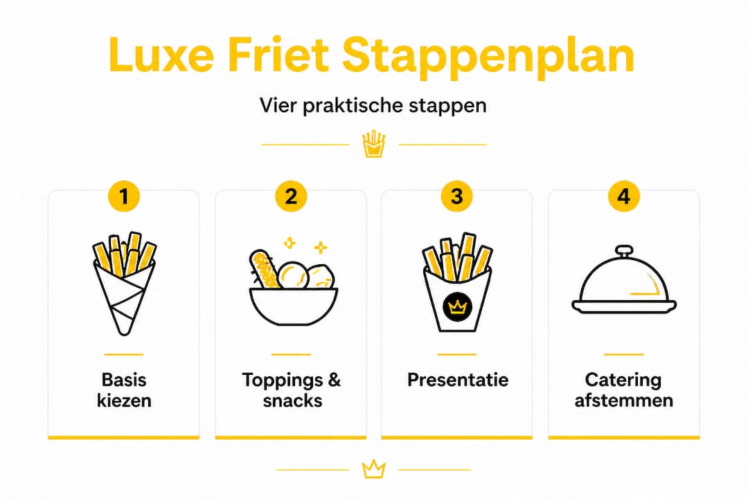 Infographic: zo stel je stap voor stap een luxe frietarrangement samen