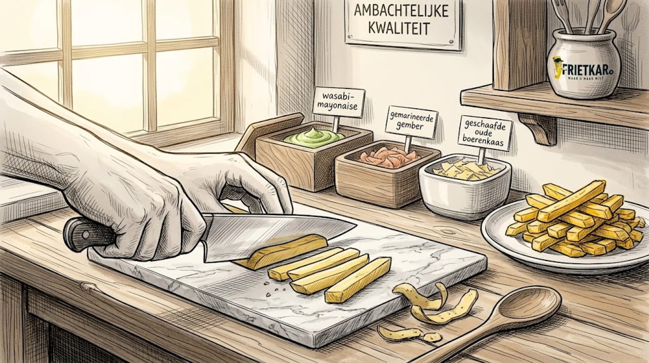 Dagverse, met de hand gesneden frieten met bijzondere toppings