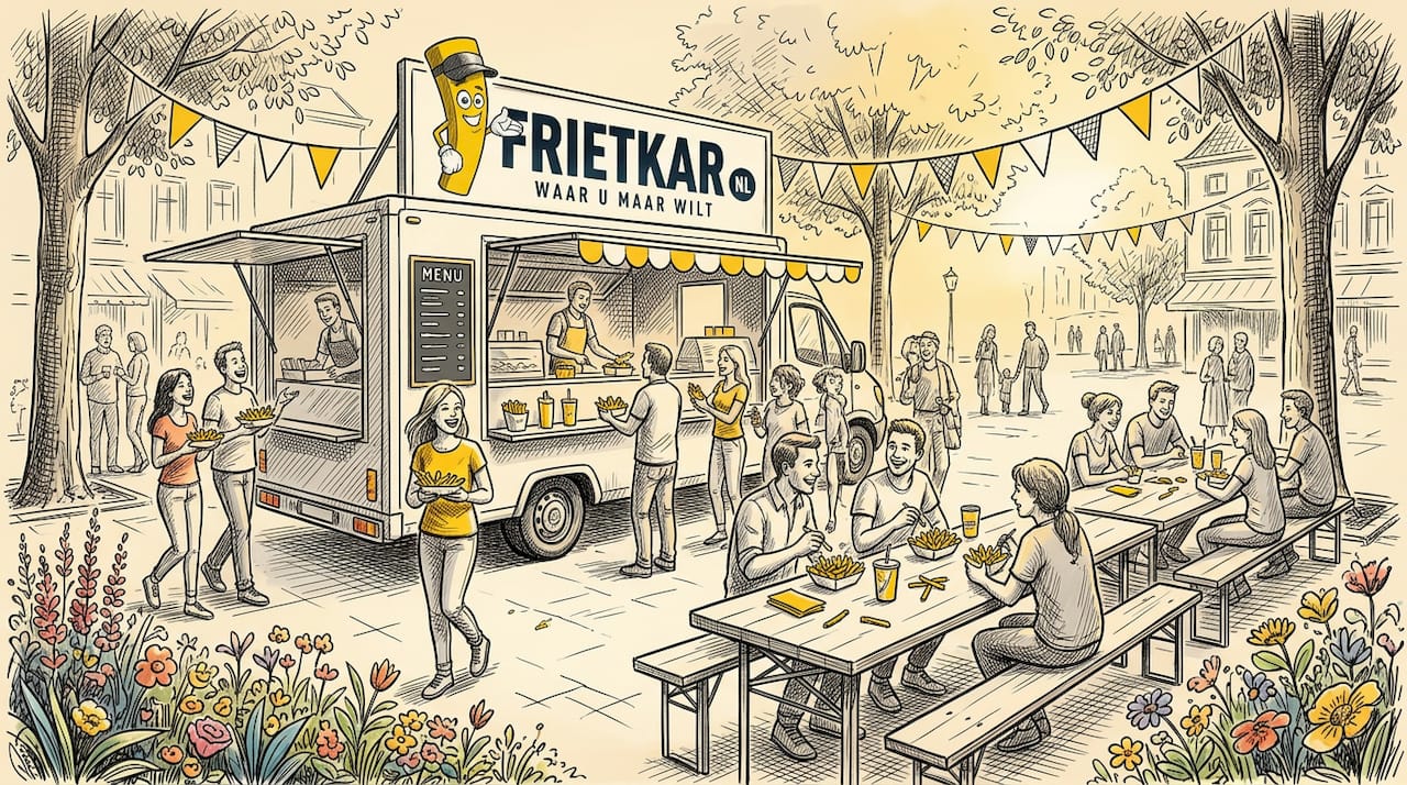 Tijdens het evenement genieten de gasten van een uitgebreid buffet dat rechtstreeks vanuit de foodtruck wordt geserveerd.