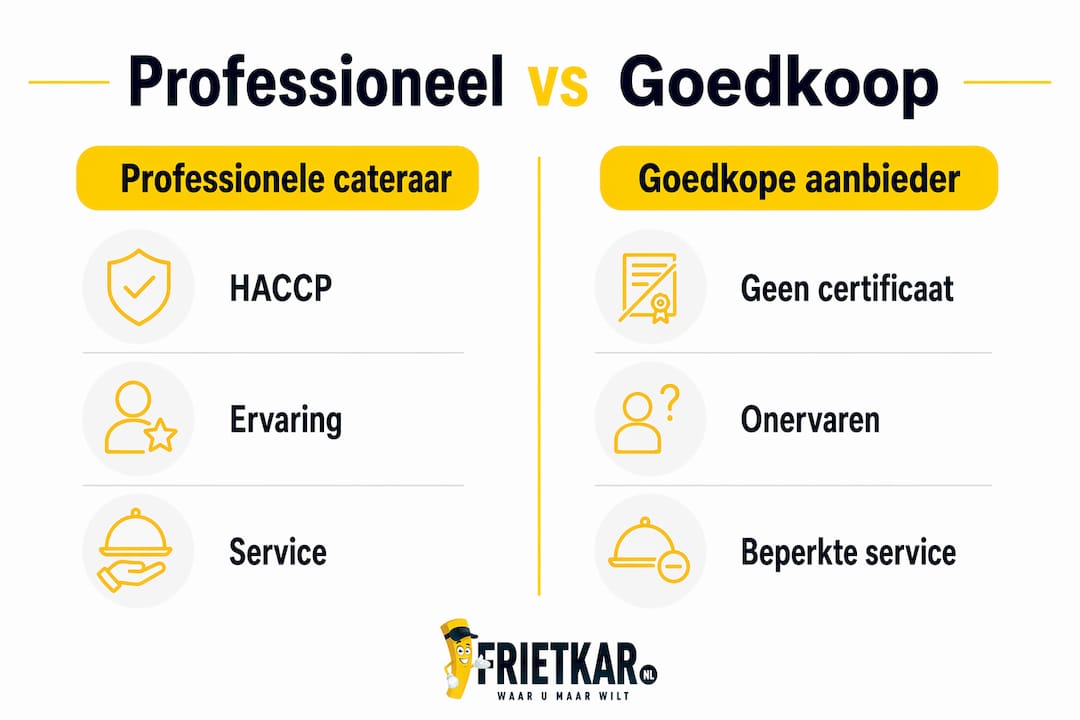 Infographic: de verschillen tussen professionele en budget cateraars op een rij
