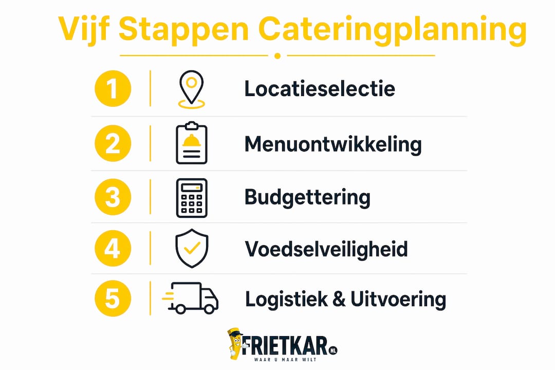 Infographic: in vijf stappen je catering tot in de puntjes geregeld