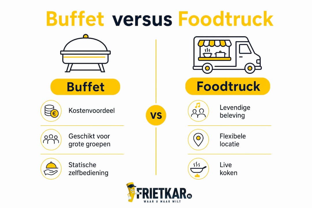Infographic: buffet versus foodtruck catering – wat zijn de verschillen?