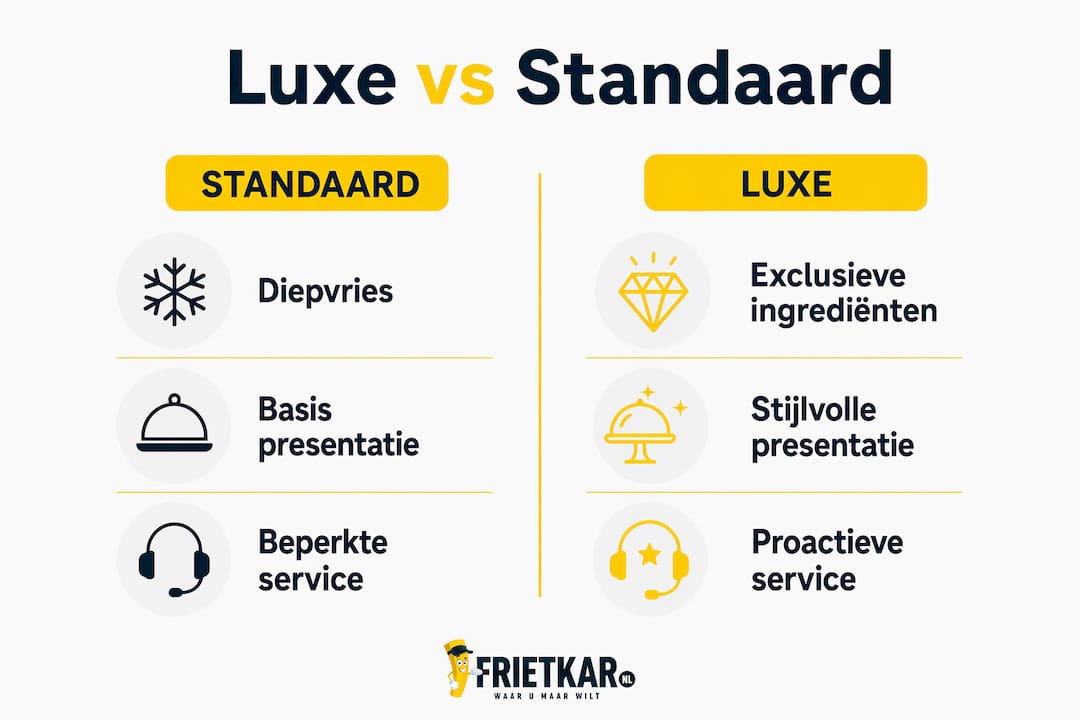 Infographic: de verschillen tussen luxe en standaard catering op een rij