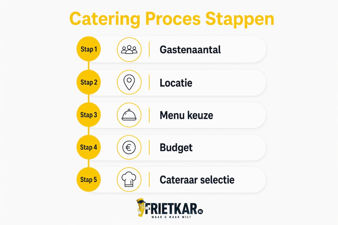 Infographic met een helder stappenplan voor het cateringproces