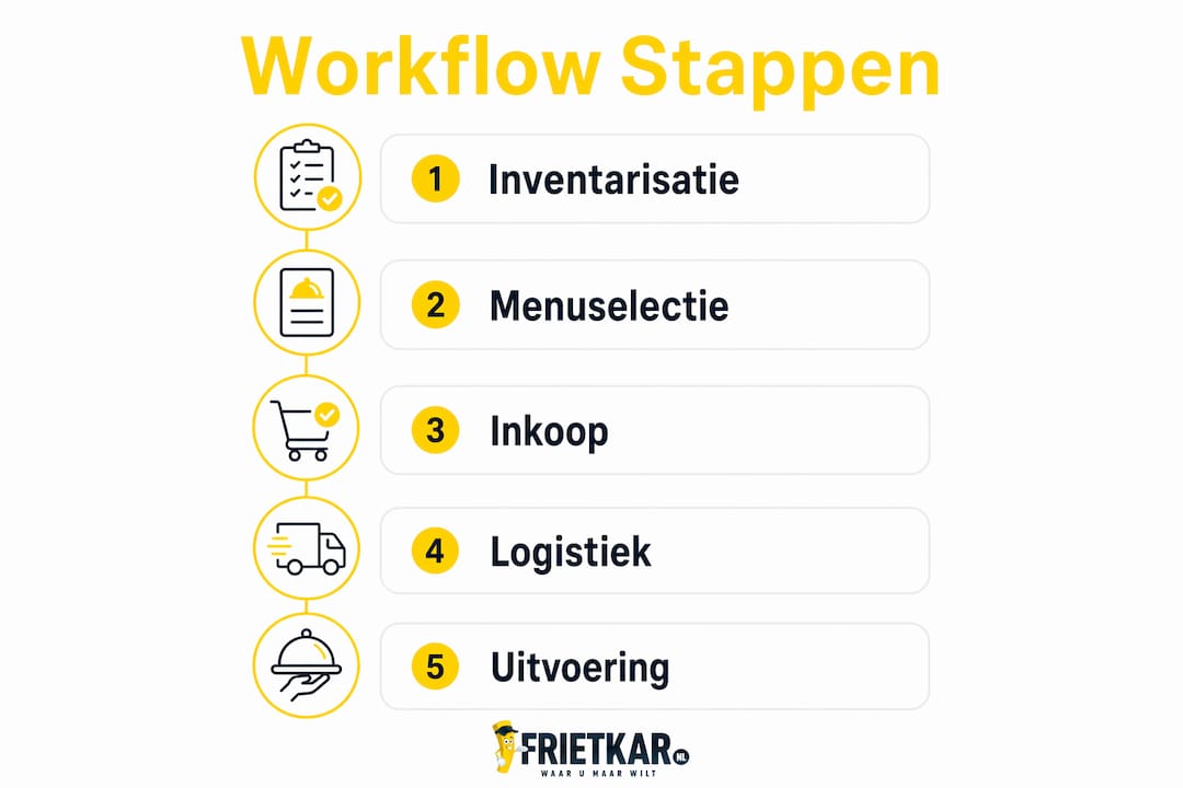 Overzichtelijke infographic met alle stappen van het snackcateringproces