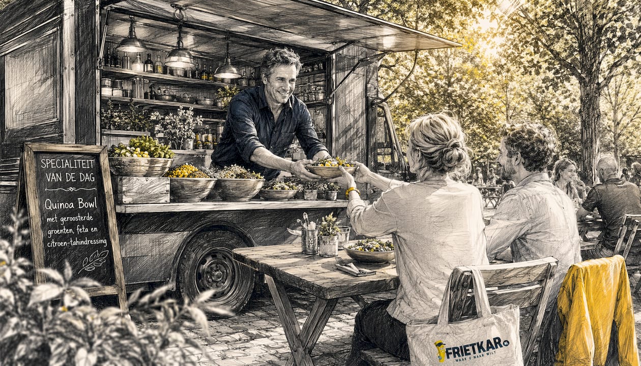 Een foodtruck verzorgt de catering op het festival.