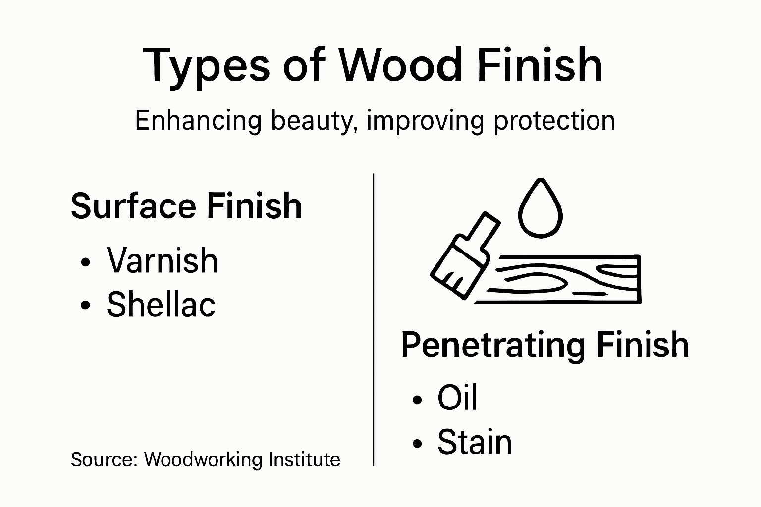 Infographic comparing wood finish types