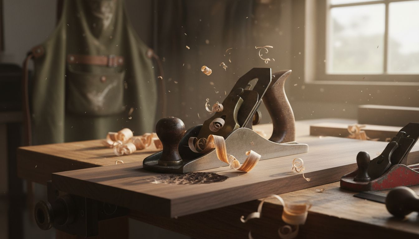 Hand plane making smooth wood surface