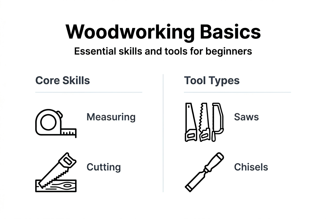 Infographic outlining basic woodworking concepts