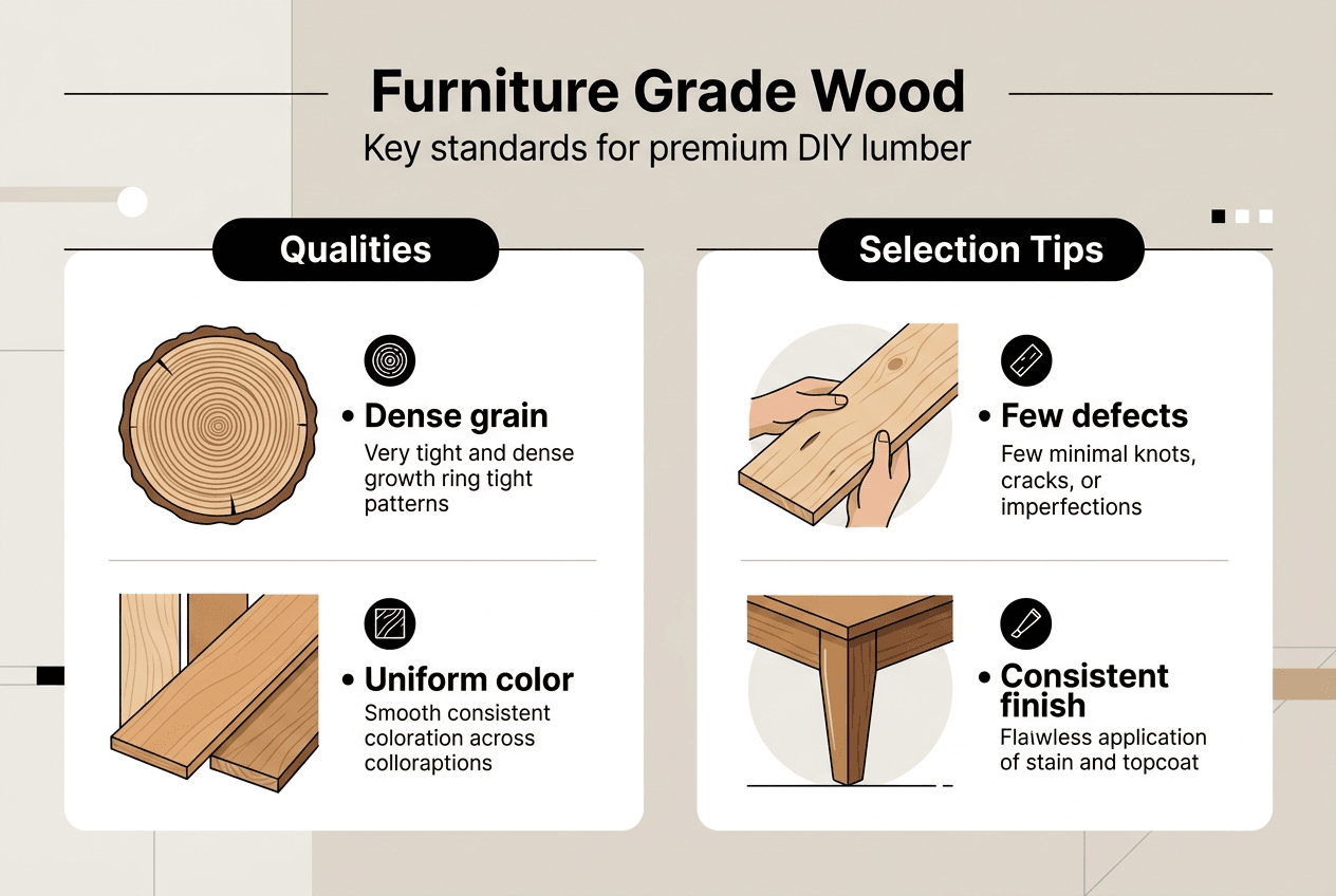 Infographic comparing wood quality and selection
