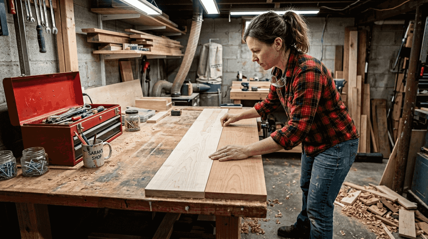 Sorting wood boards for color and grain