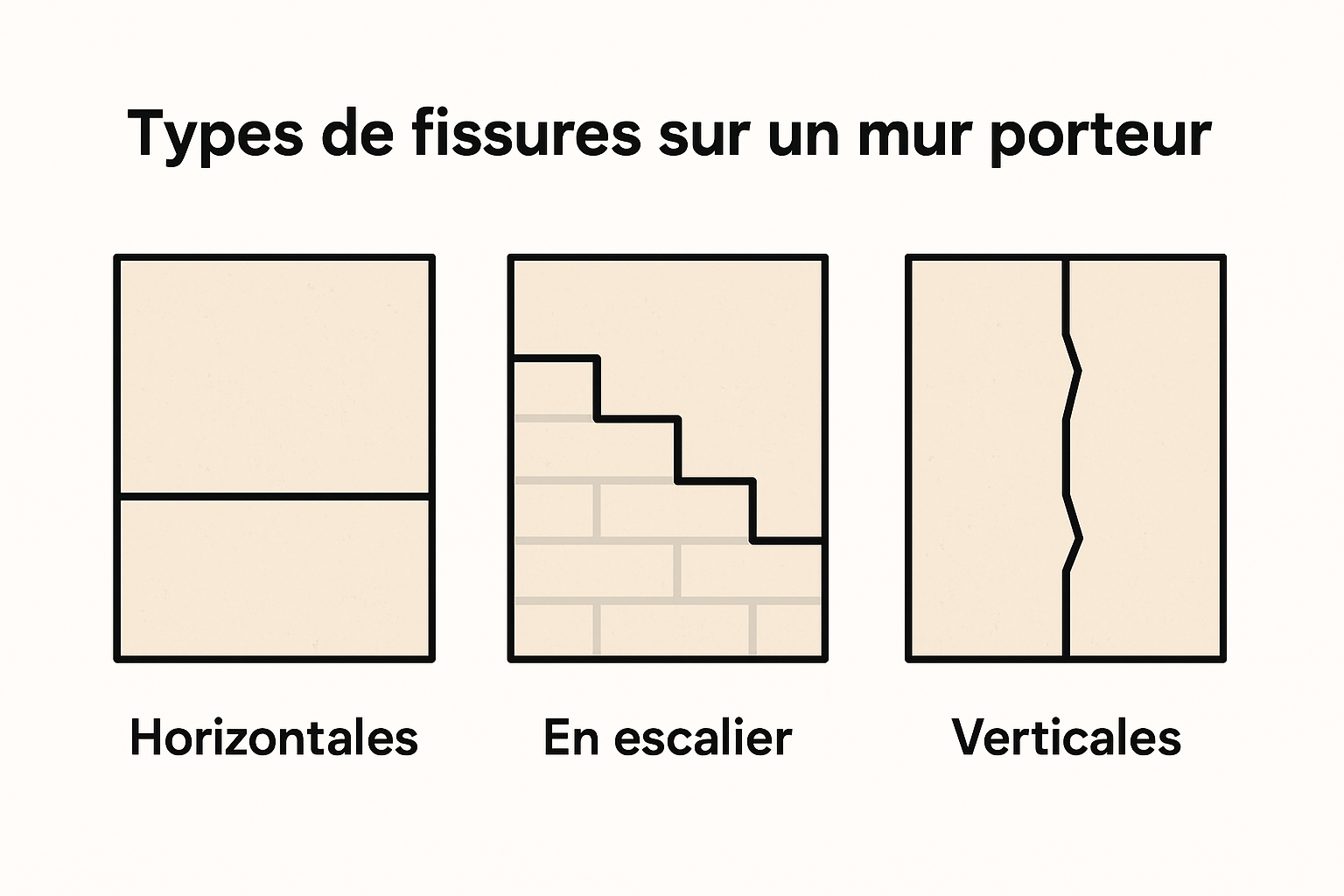 Infographie sur les types de fissures mur porteur