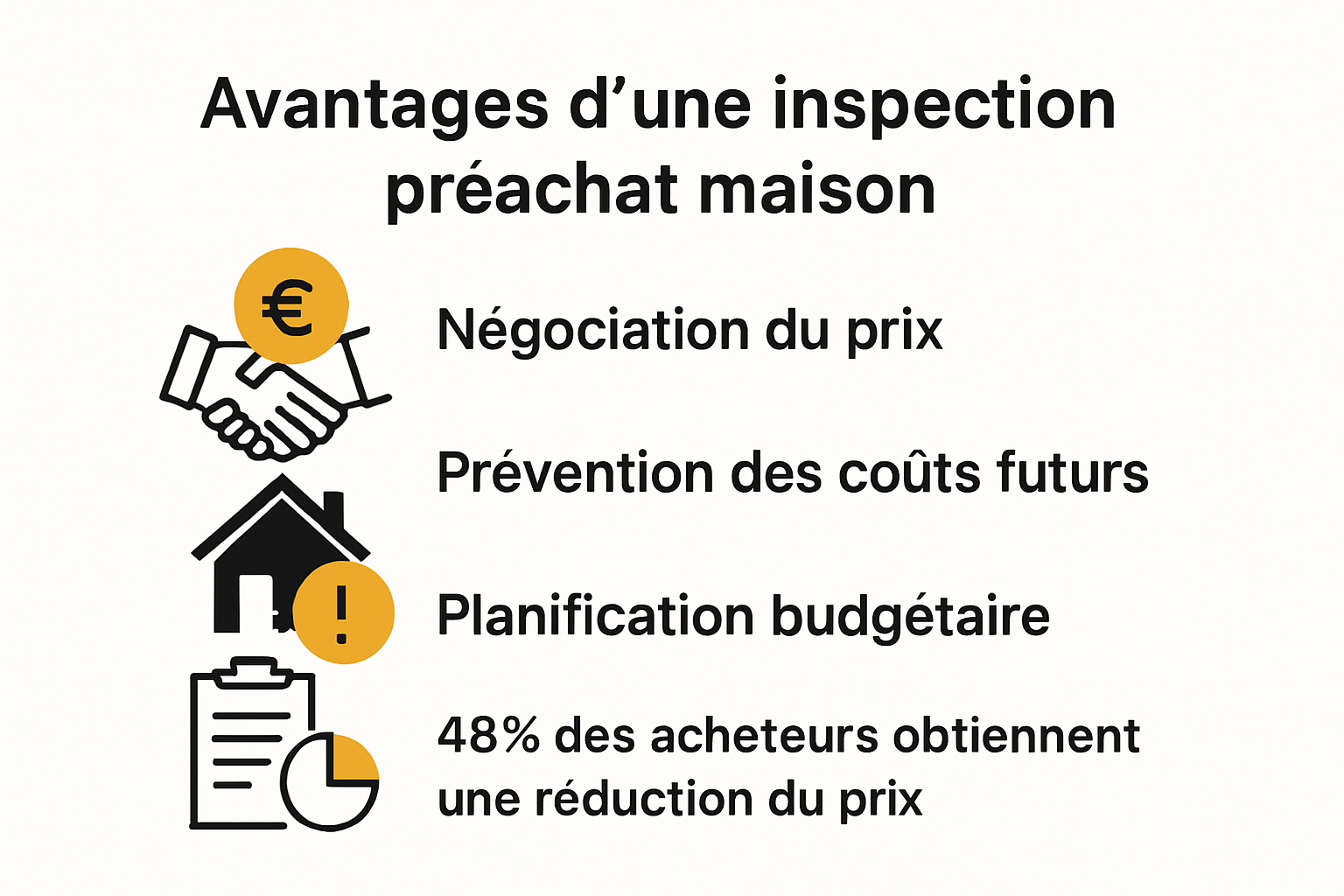 Principaux avantages économiques d'une inspection préachat en maison, visualisés