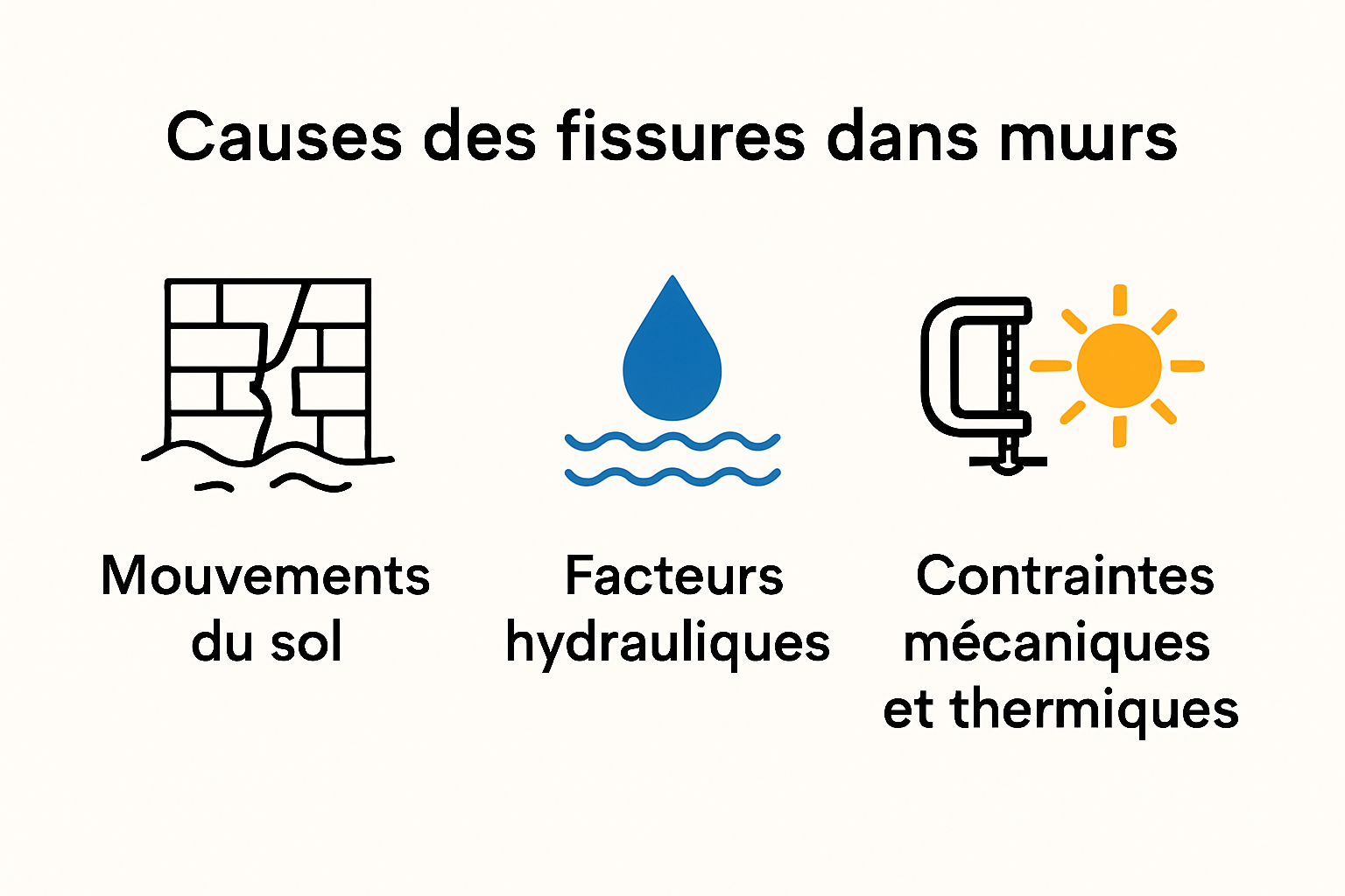 Infographie des causes principales des fissures dans les murs