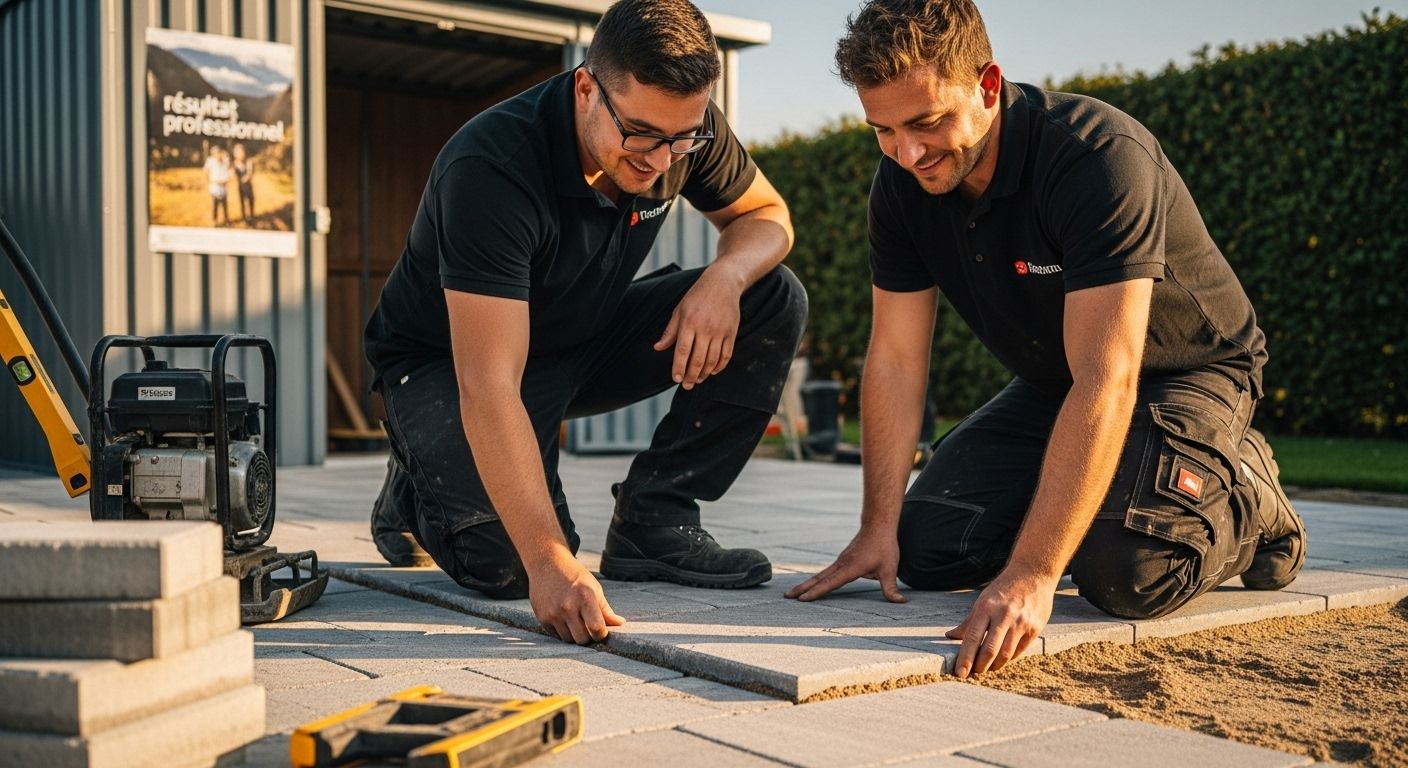 terrasse pavé uni finition