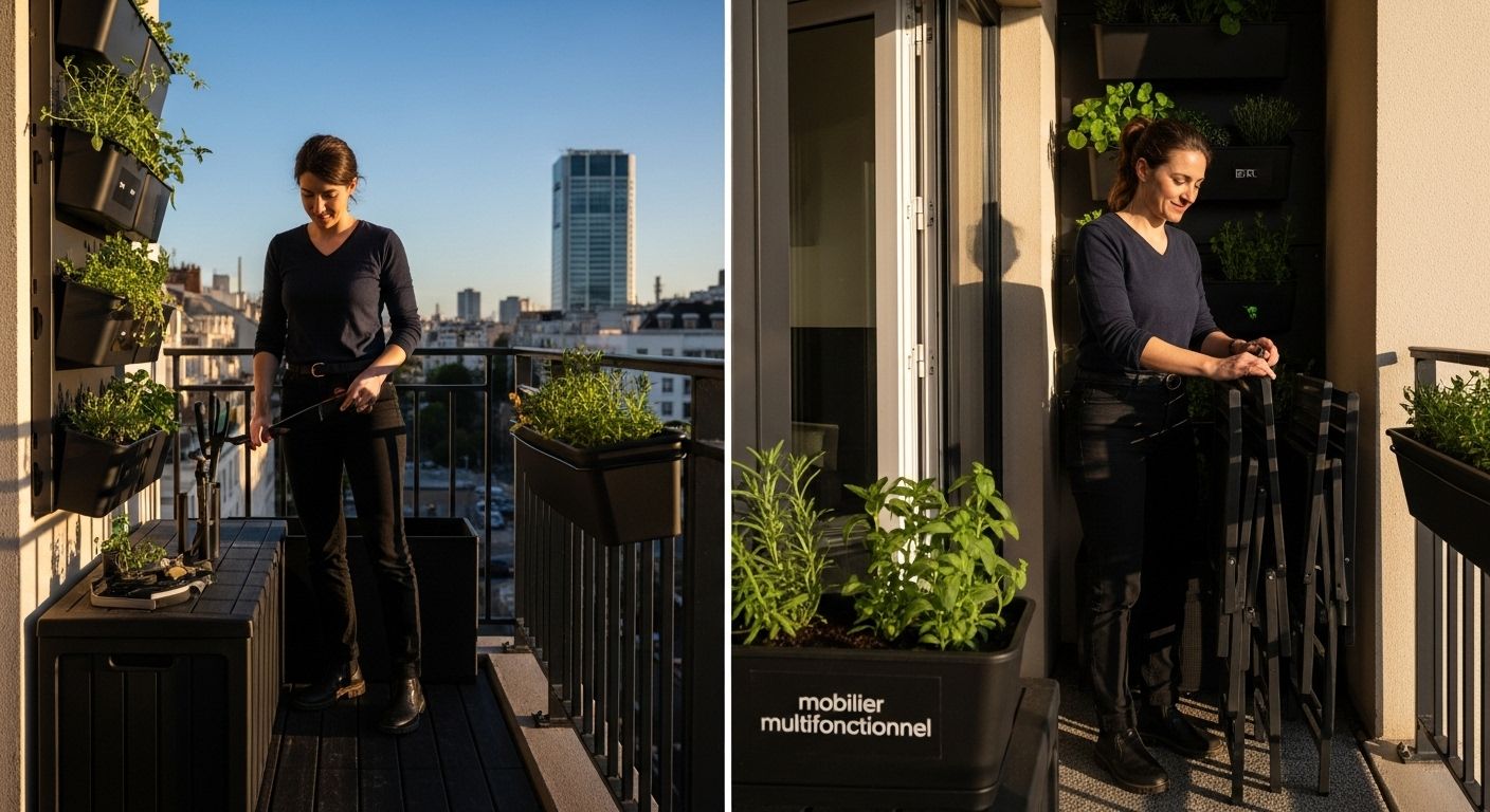 mobilier multifonctionnel balcon