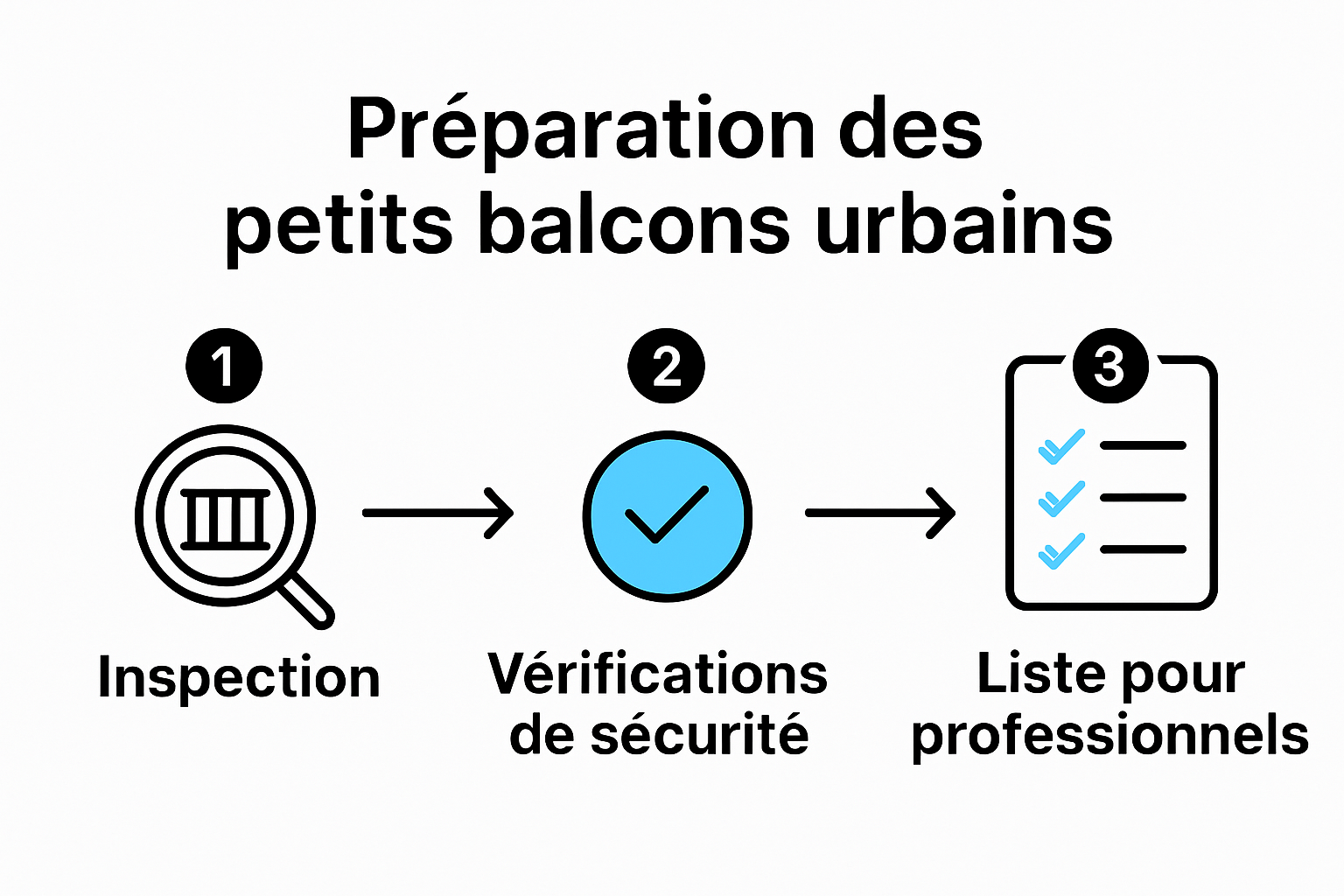 Infographic showing renovation steps for small balconies