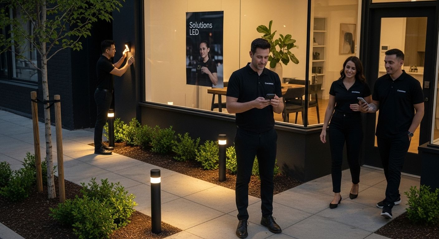 solutions LED commerce extérieur