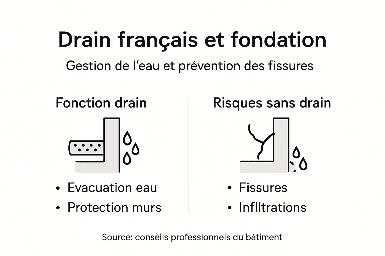 Découvrez en images le rôle essentiel du drain français dans la protection des fondations.