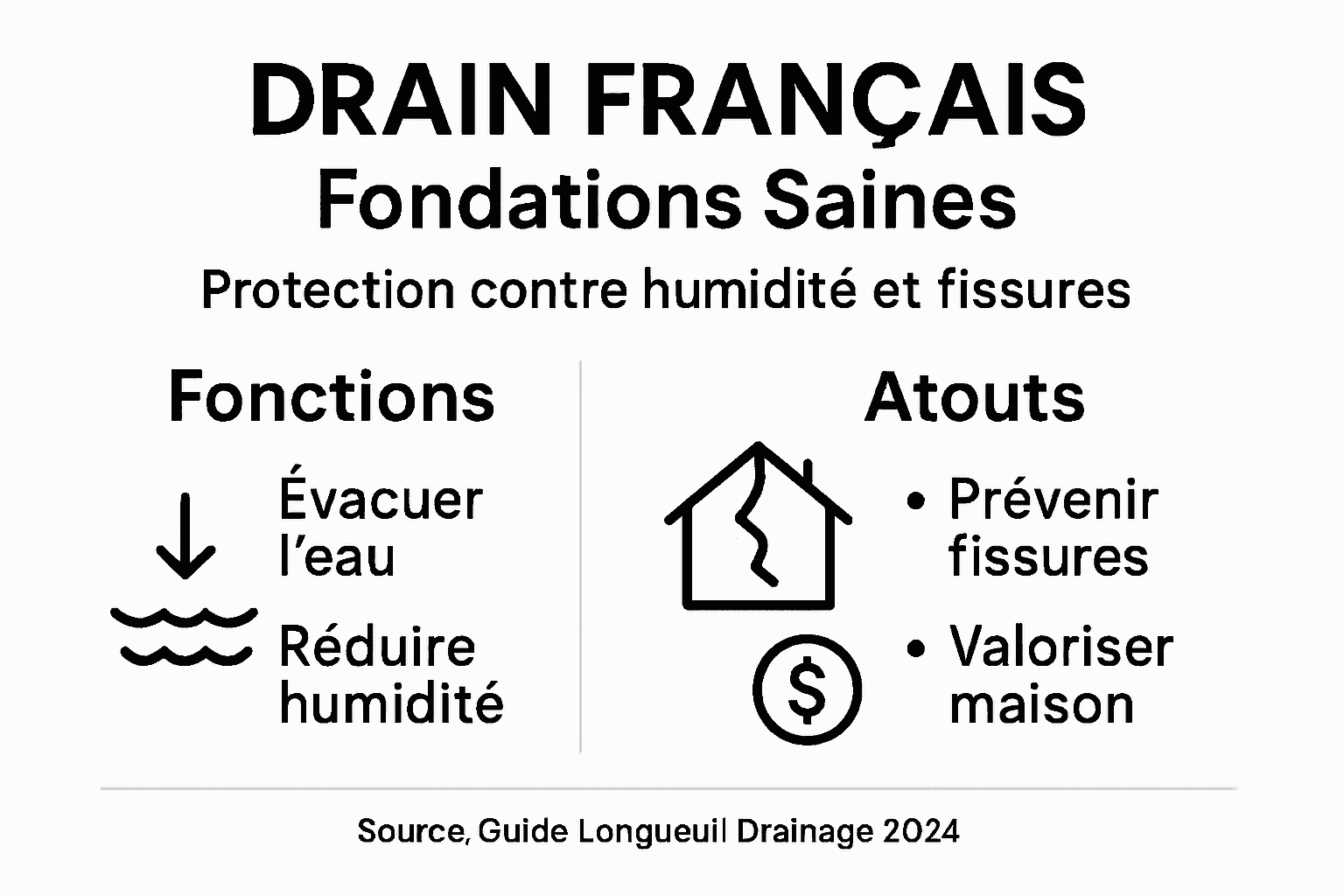 Infographie : les atouts essentiels du drain français en un coup d'œil