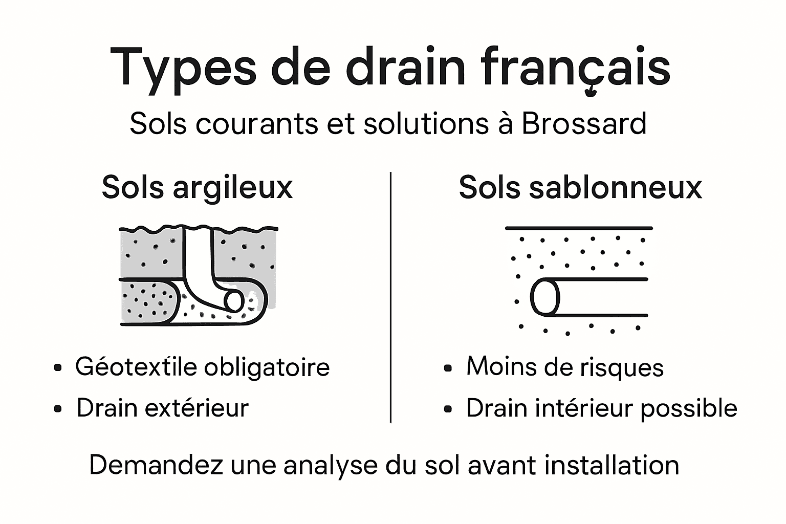 Infographie : comment choisir le type de drain adapté à la nature de votre sol