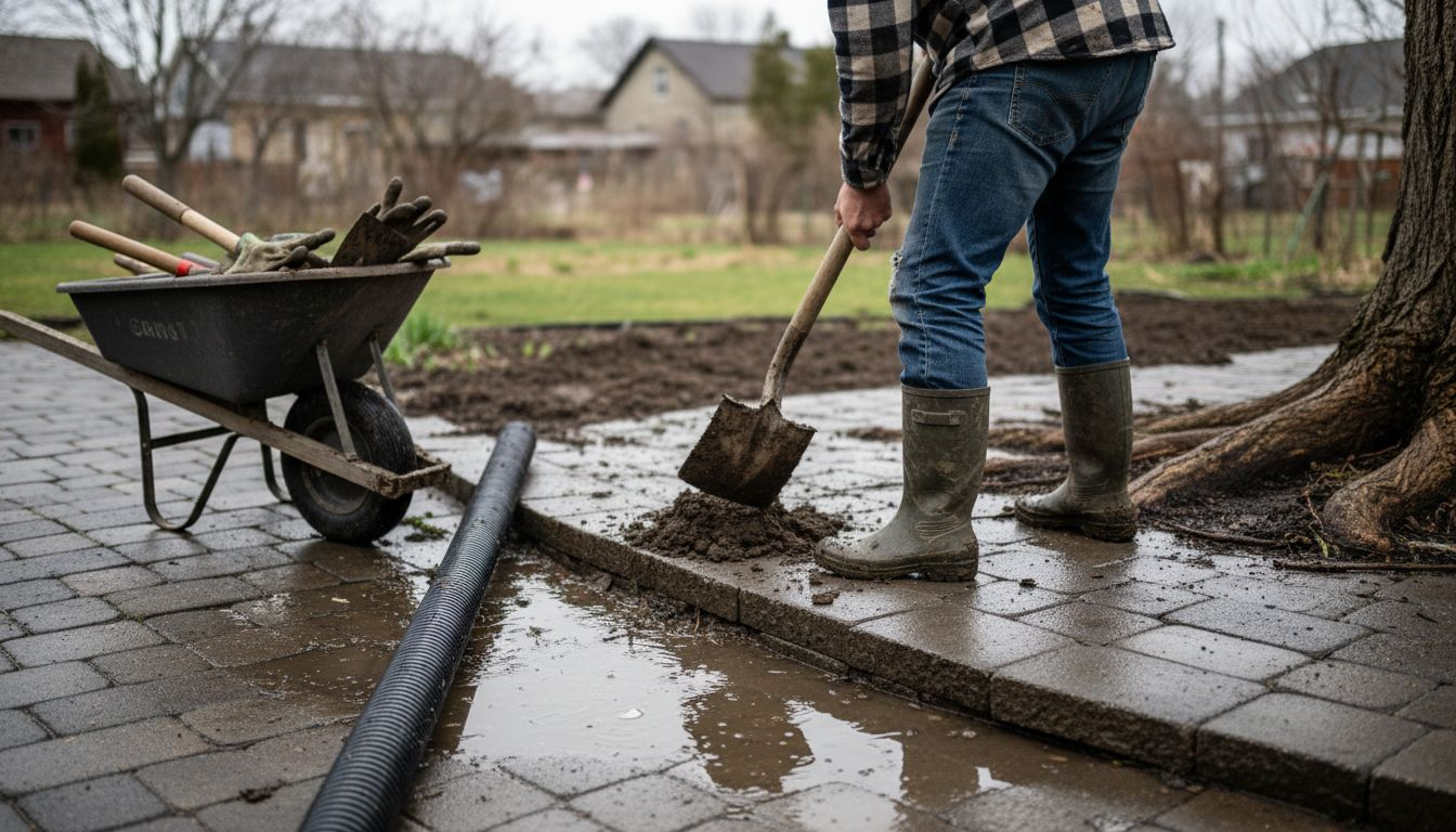 Vérifier l’état du sol argileux mal drainé à proximité de la terrasse