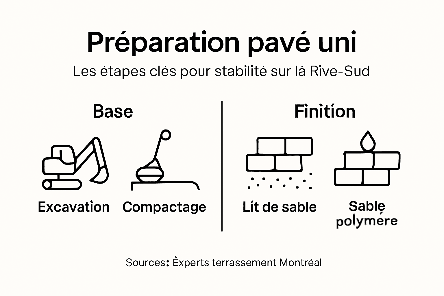 Infographie : les grandes étapes pour réussir la pose de pavé uni