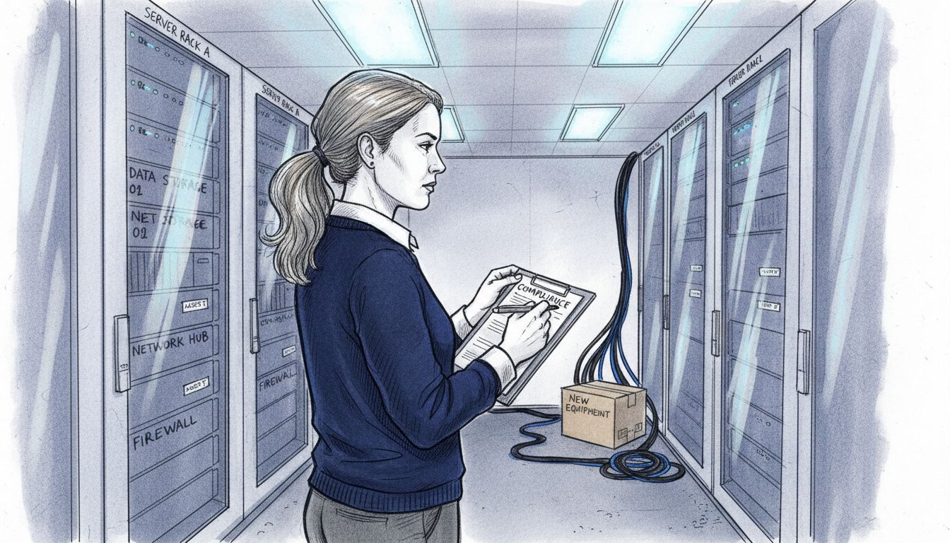 Swiss IT manager checks compliance in server room