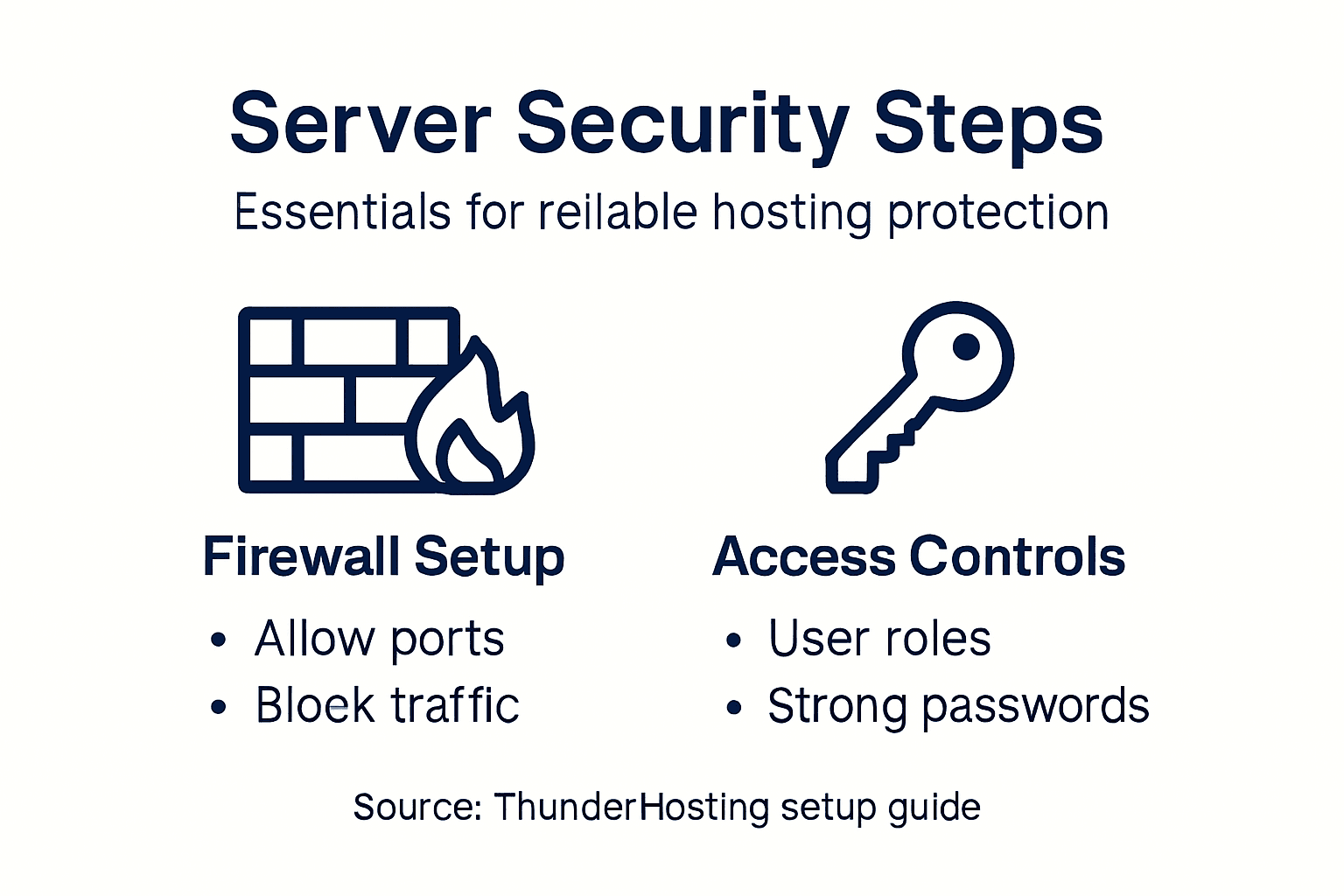 Infographic summarizing server security steps