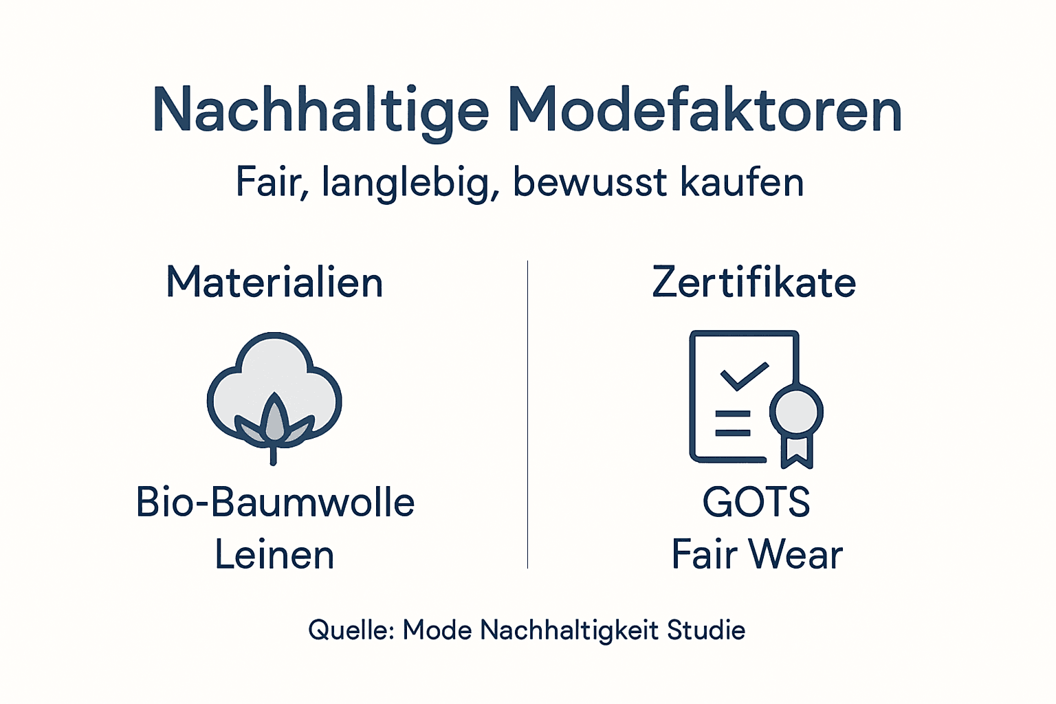 Grafik: Die wichtigsten Aspekte nachhaltiger Mode auf einen Blick