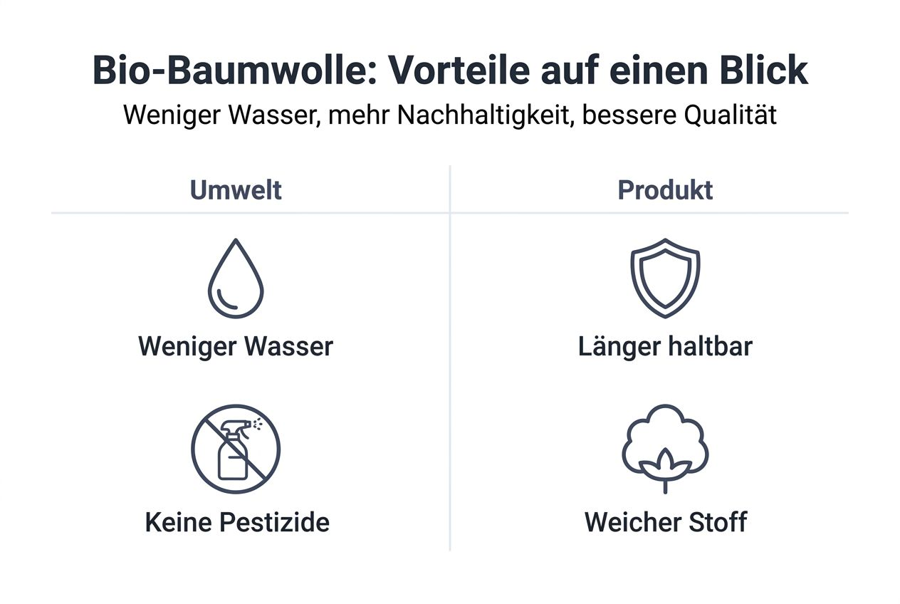 Infografik: Bio-Baumwolle – Ihre Vorteile und besondere Qualität auf einen Blick