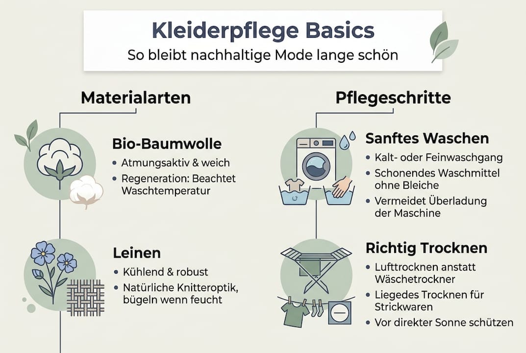 Infografik: Nachhaltige Pflege von Kleidung – Das Wichtigste auf einen Blick