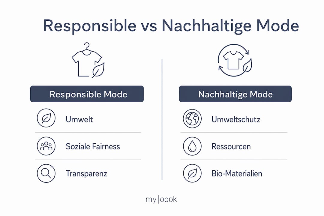 Infografik: Responsible Fashion vs. Nachhaltige Mode – Ein Vergleich