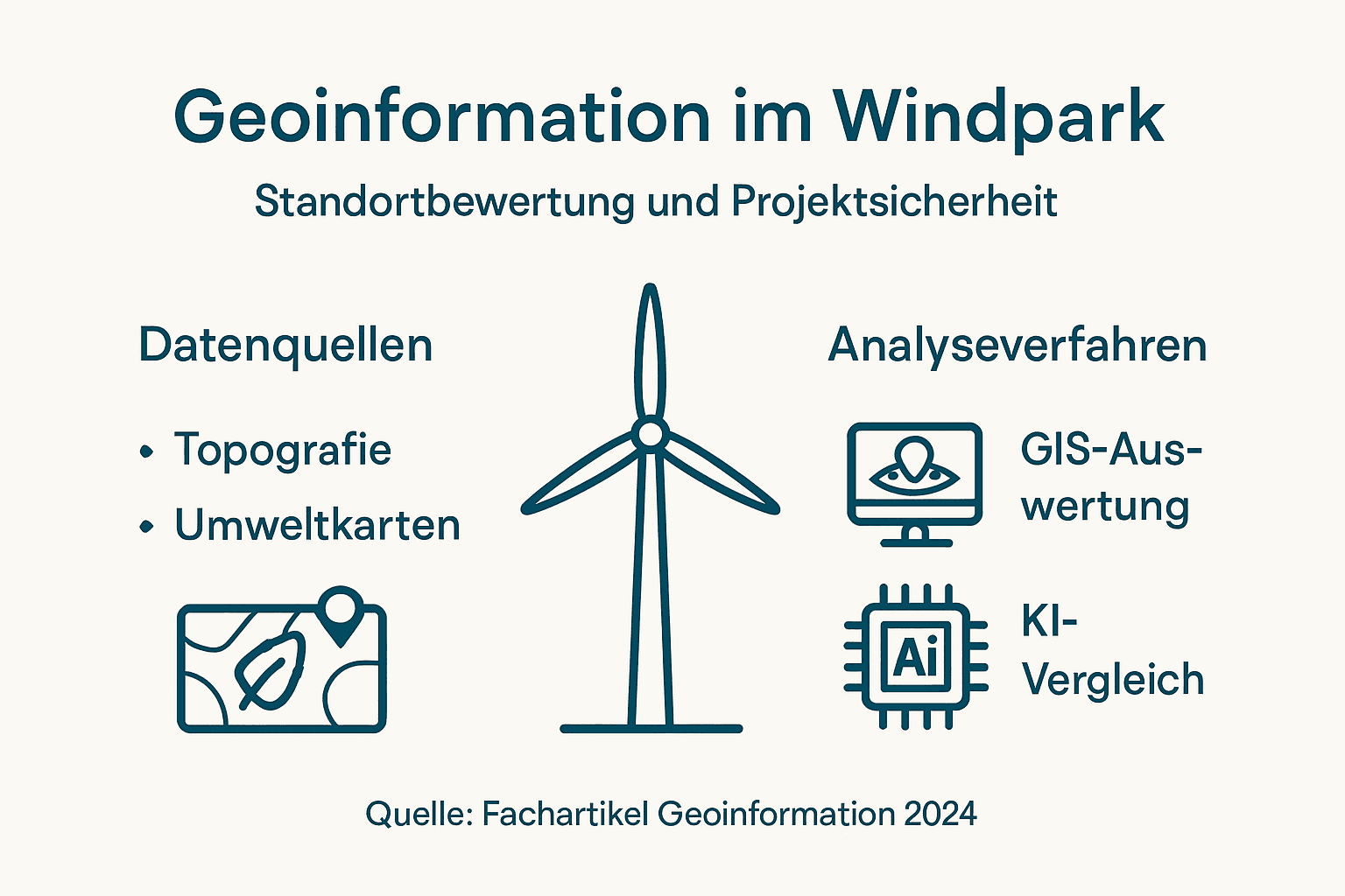 Übersicht: Geodaten als Grundlage für die Planung von Windparks