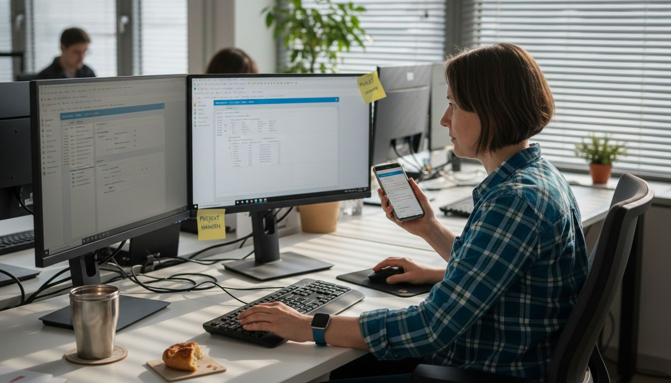 Ein Ingenieur richtet eine Software zur digitalen Projektplanung ein.