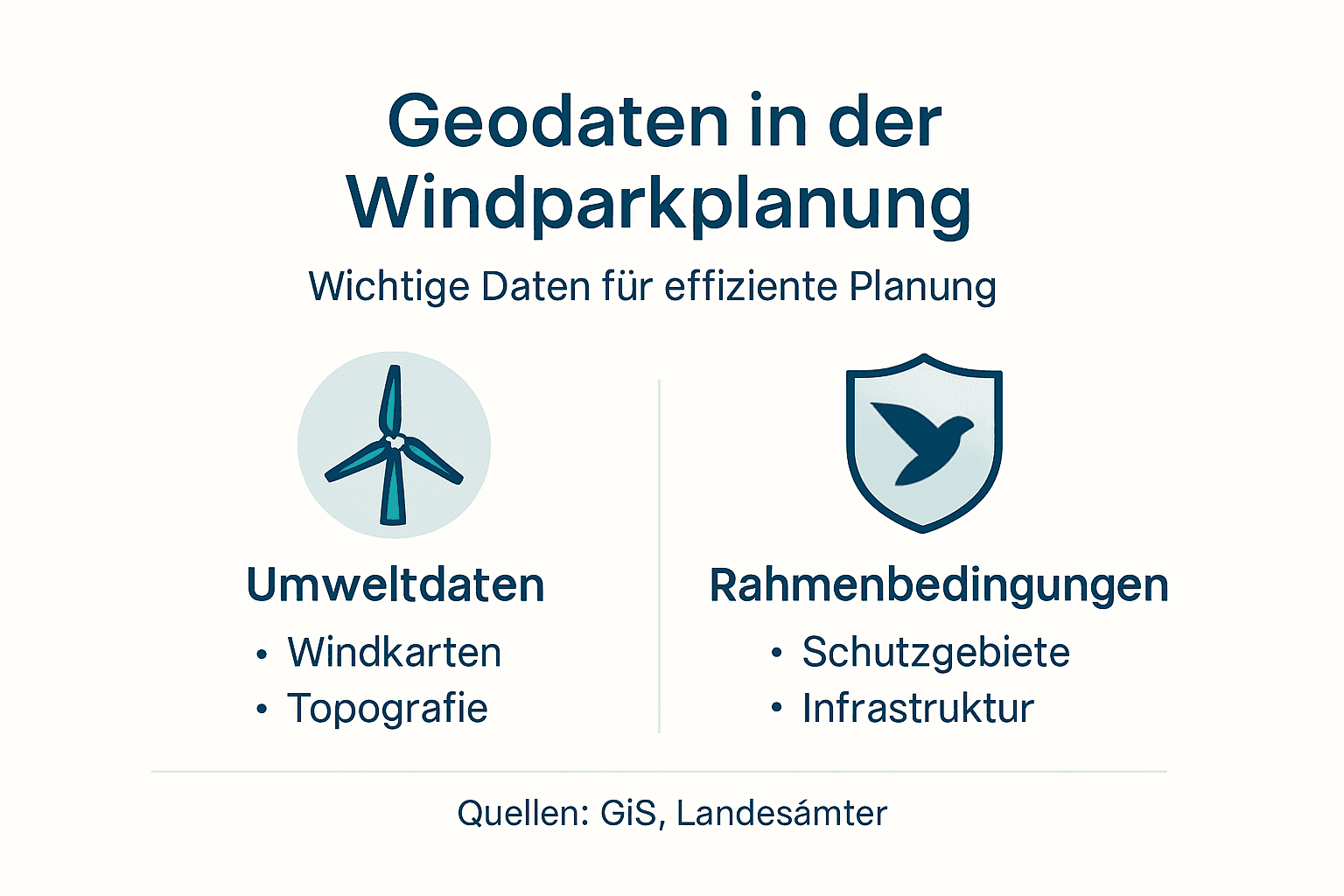 Übersichtsgrafik: Zentrale Geodaten für die Planung von Windenergieanlagen