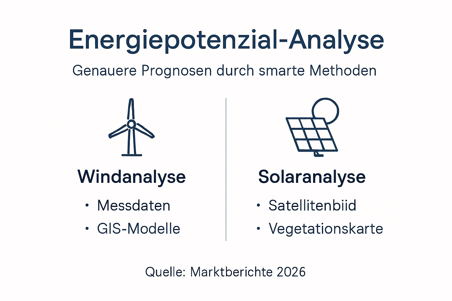 Infografik: Übersicht zur Analyse des Energiepotenzials von Wind- und Solarenergie