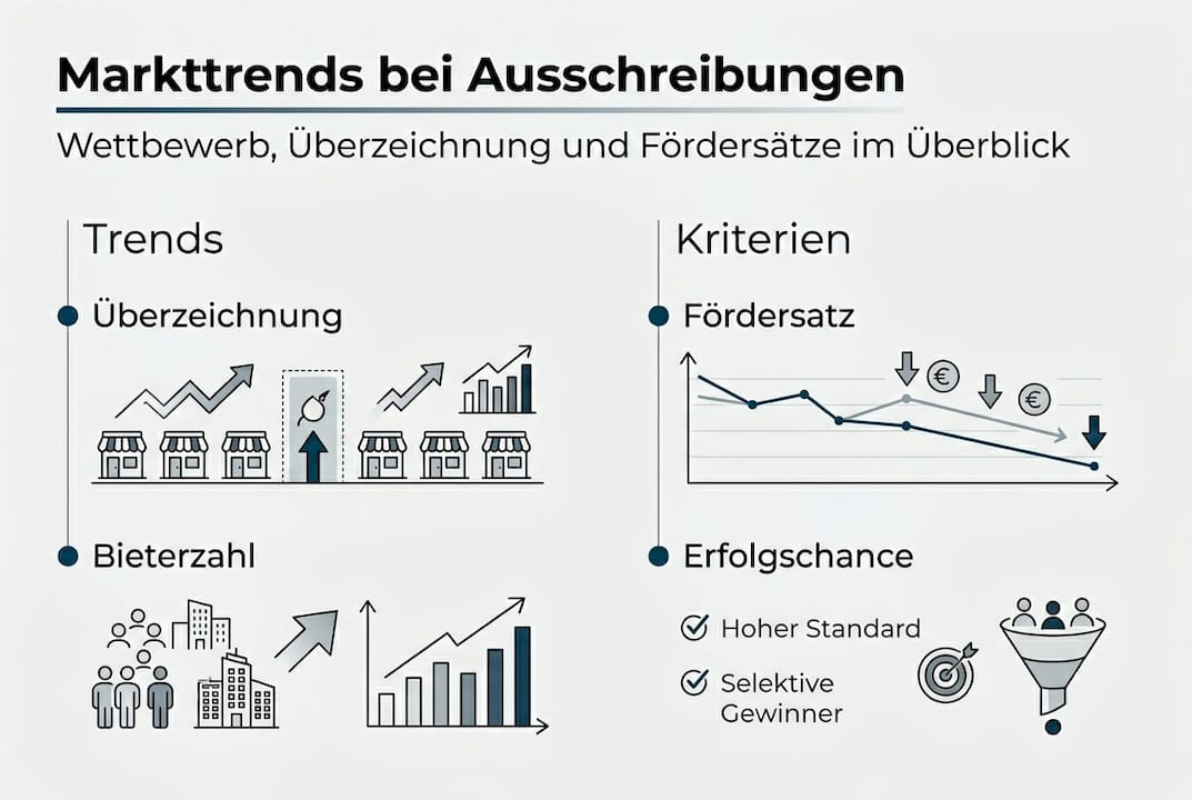 Grafische Übersicht aktueller Markttrends und laufender Ausschreibungen