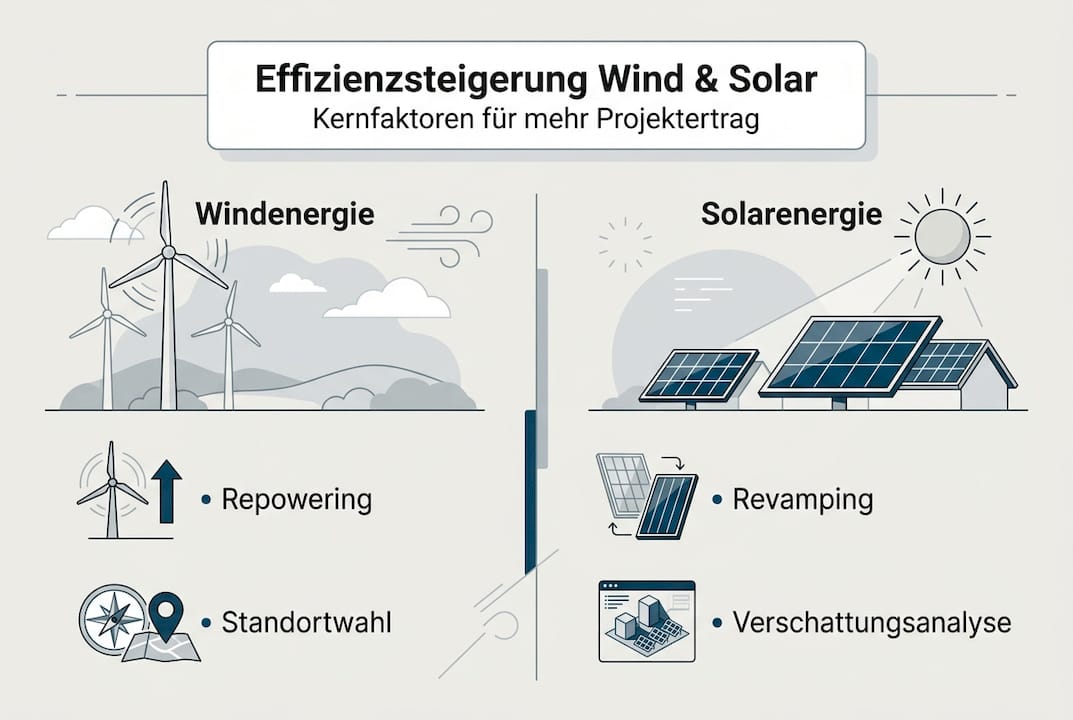 Grafik: So lässt sich die Effizienz von Wind- und Solaranlagen steigern