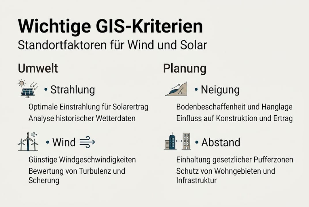 Übersicht: Wichtige GIS-Faktoren für die Energiebranche