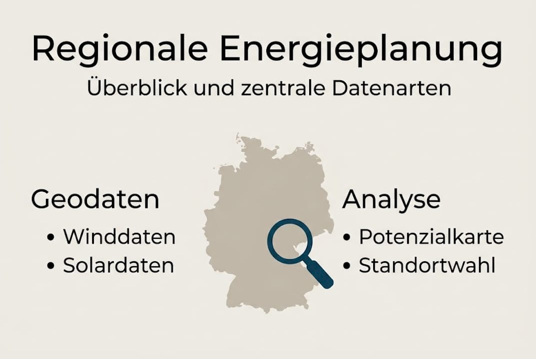 Übersicht: Geodaten und Analysen als Grundlage für die regionale Energieplanung