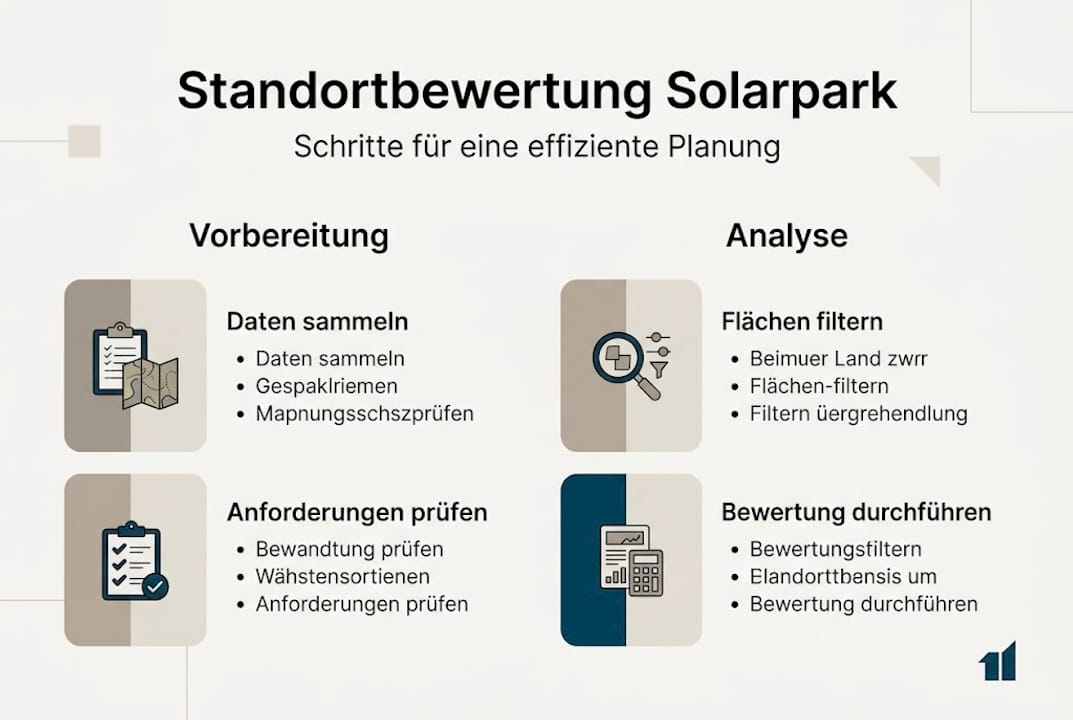 Übersicht: Bewertung von Solarpark-Standorten – Die wichtigsten Schritte bei der Planung