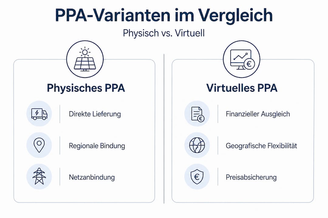 Übersicht: Physische und virtuelle PPA-Modelle im Vergleich