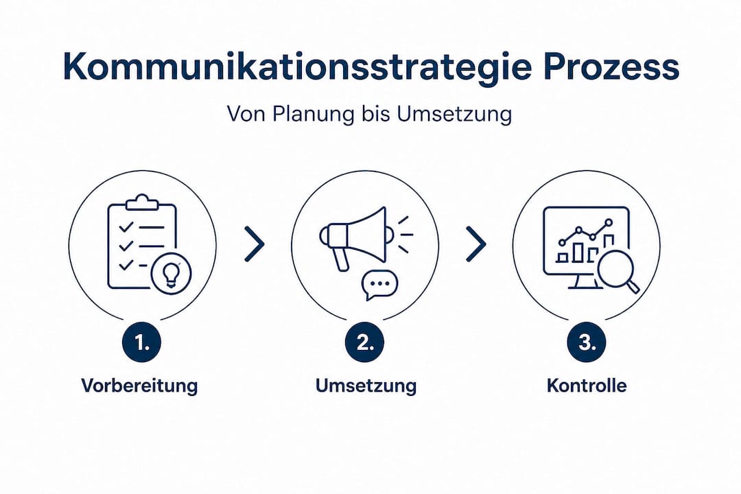 Ablauf einer Kommunikationsstrategie im Energieprojekt – anschaulich dargestellt in einer Infografik
