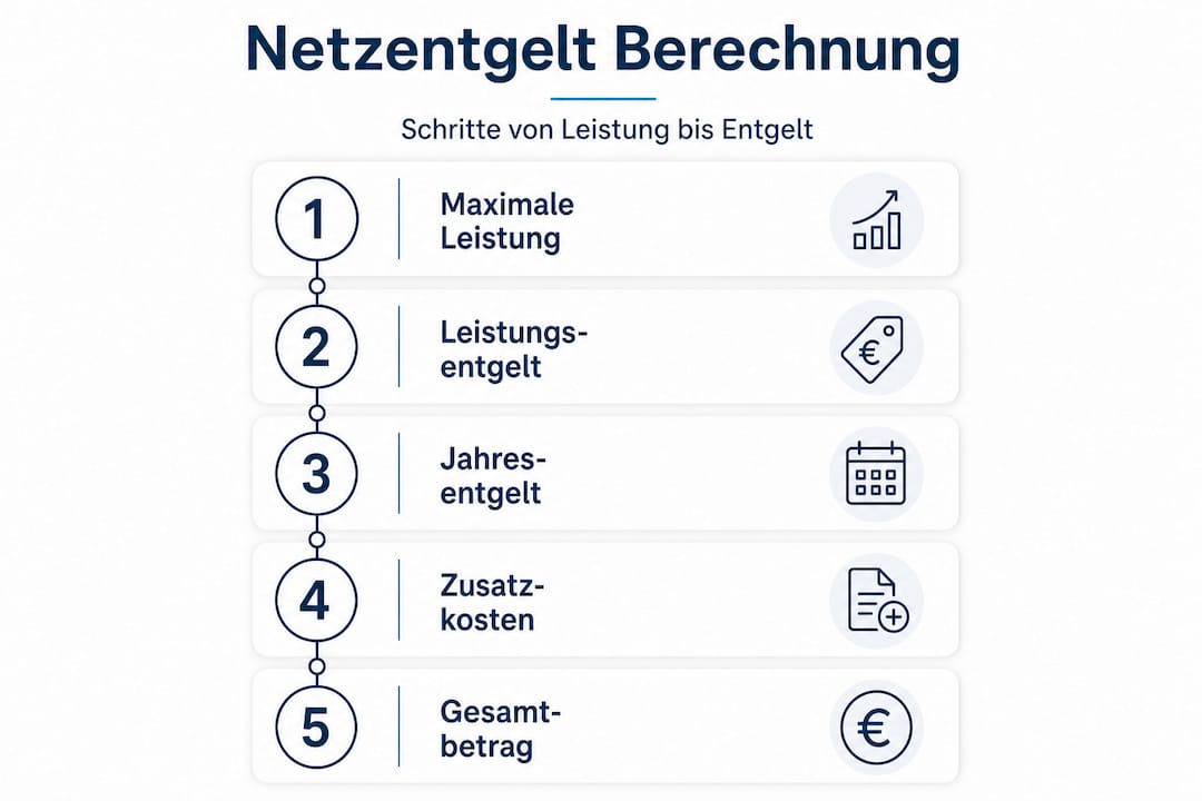 Infografik: So wird das Netzentgelt Schritt für Schritt berechnet