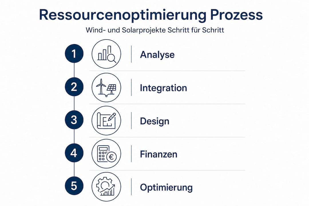 Infografik: Optimale Ressourcennutzung im Ablauf von Wind- und Solarenergie