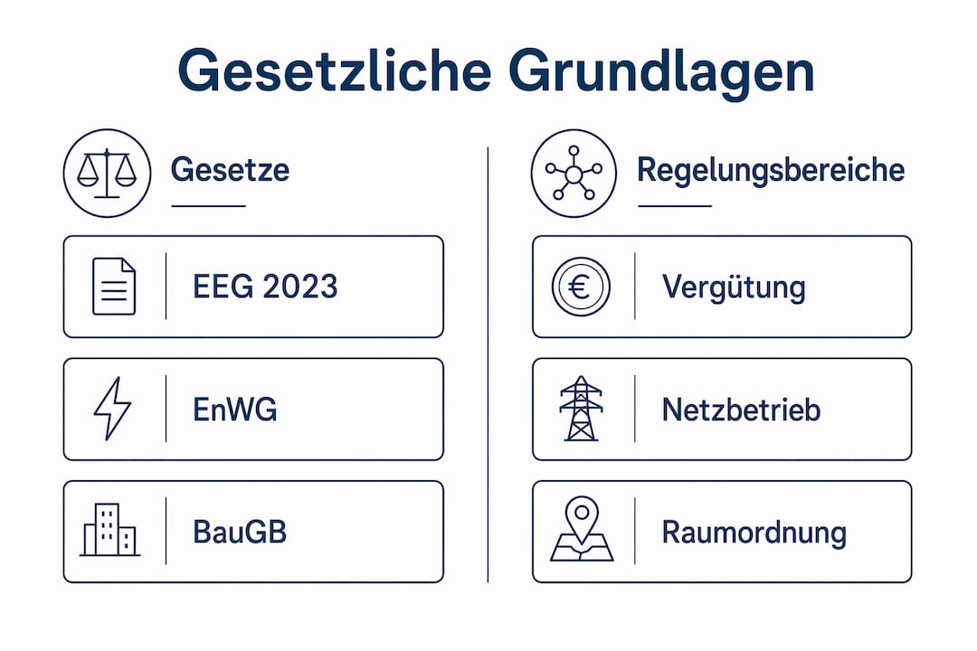 Infografik: Übersicht der rechtlichen Rahmenbedingungen für Energieprojekte im Vergleich