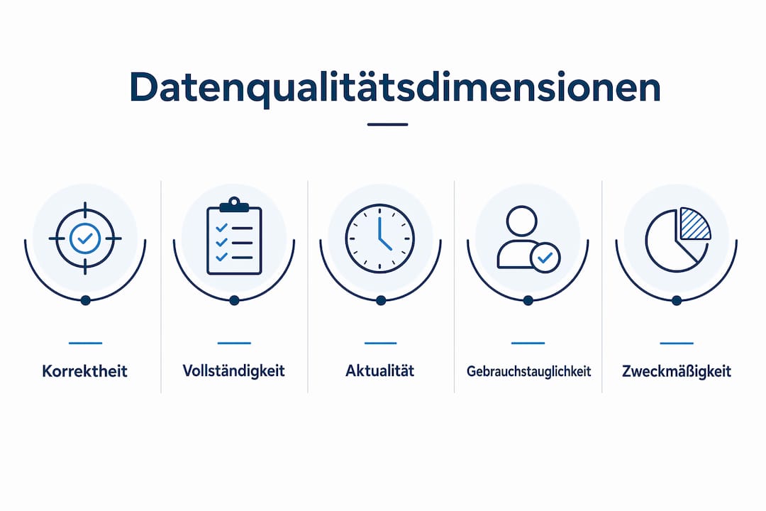 Übersichtsgrafik: Aufbau und Dimensionen der Datenqualität