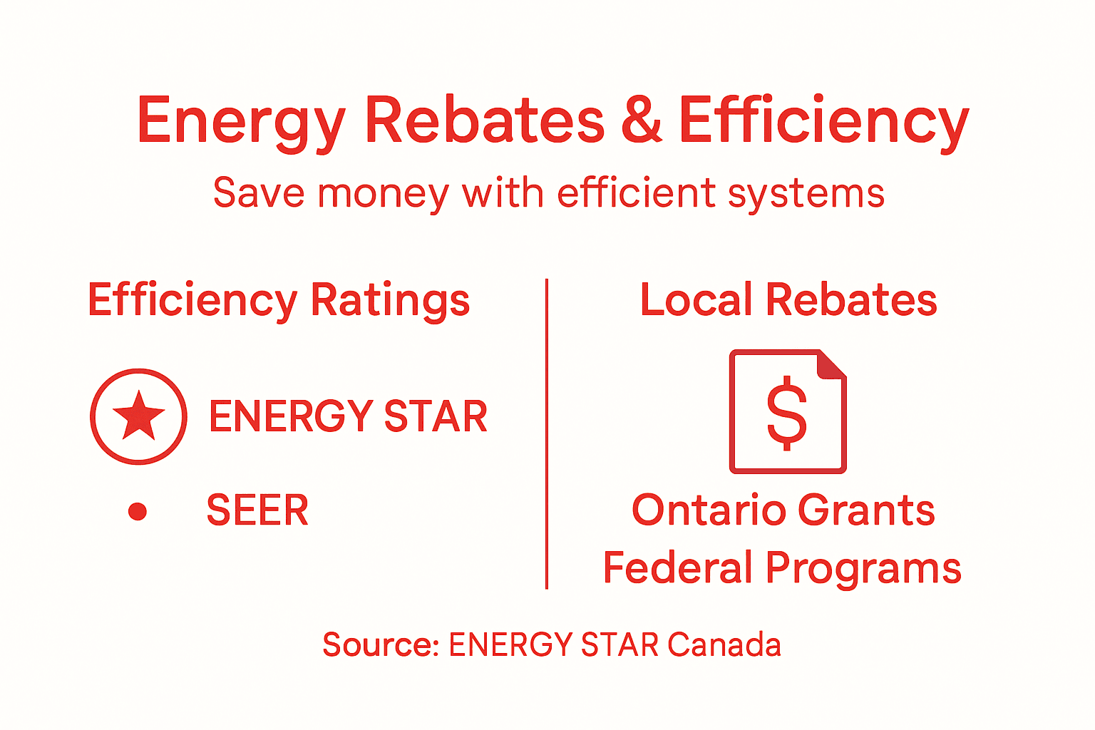 Infographic showing rebates and efficiency ratings