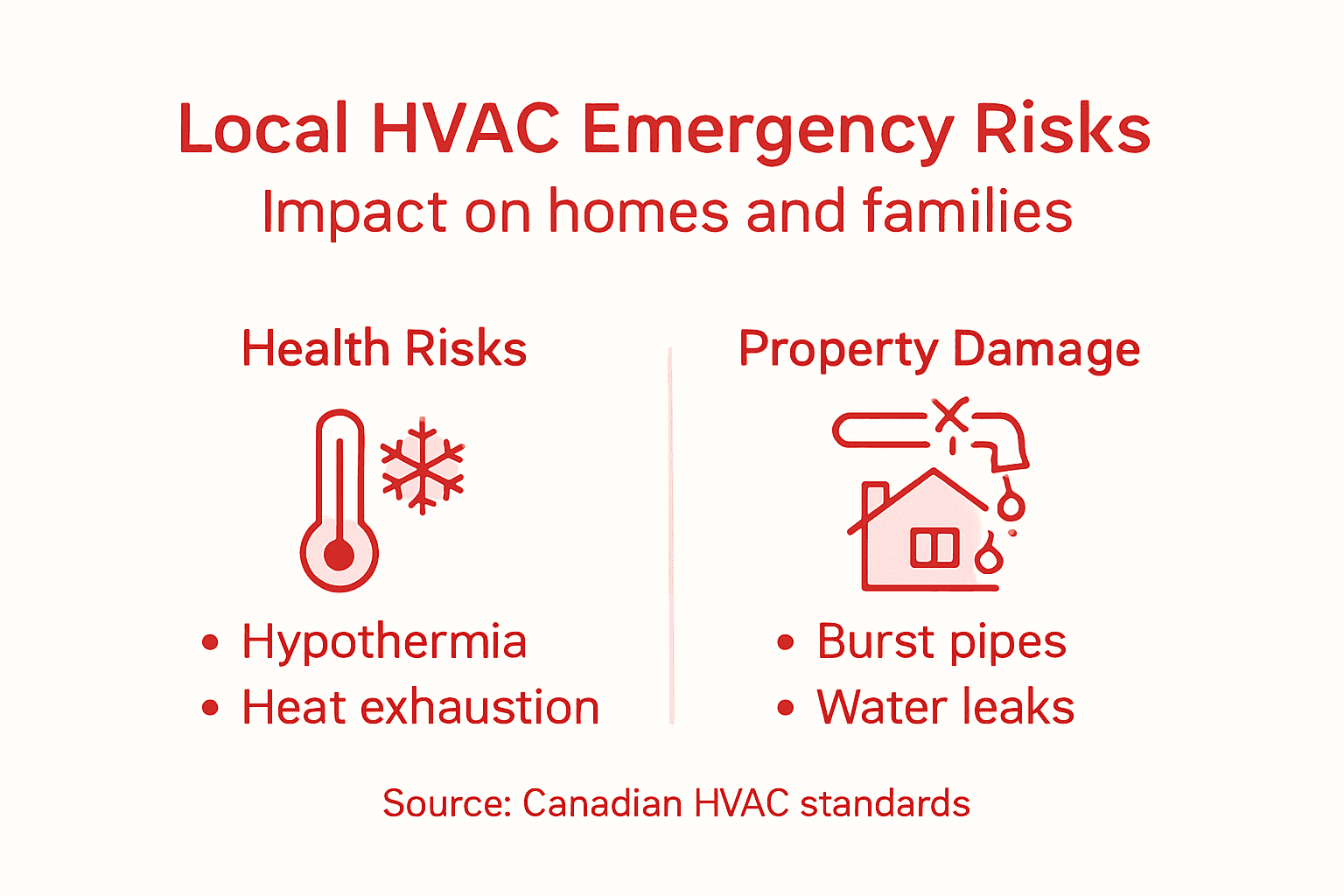 Infographic showing local HVAC emergency risks